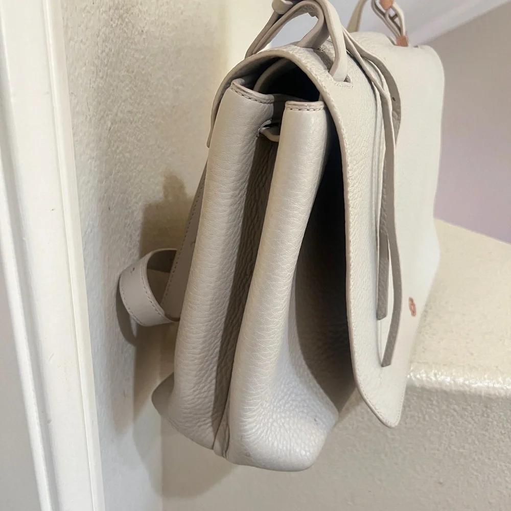 Dagne‎ Dover Simone Leather Satchel Gray Bone